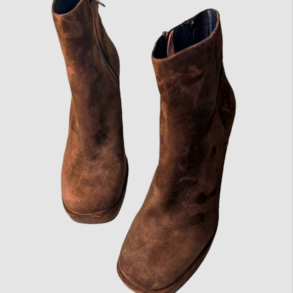 Jeffrey Campbell Humanity Zip Platform Bootie In Brown Suede...Size 9.5 - Picture 4 of 9